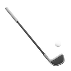 Golf Club and Ball Illustration on Transparent Background Sport