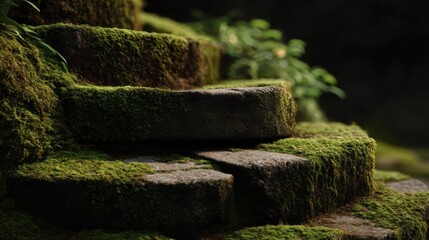 Moss covered stone steps