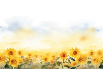 Fototapeta premium Sunflower field landscape outdoors painting.
