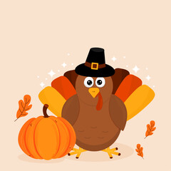 thanksgiving turkey with pumpkin