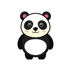 Naklejka premium Smiling cartoon panda with blush on cheeks bear animal