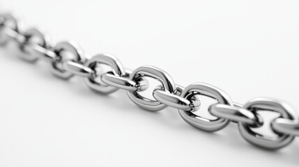 Fototapeta premium Close-up view of a metallic chain showing detailed links in a sleek and modern design