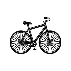 Fototapeta premium Black Silhouette of a Bicycle bike black and white