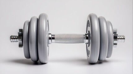 Naklejka premium Gray dumbbell with rubber grip bold and trustworthy for gym equipment ads