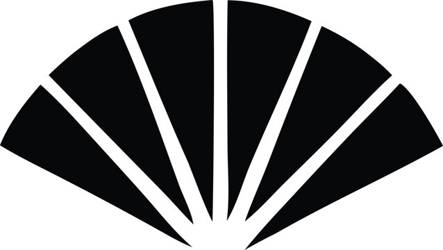 Abstract graphic fan shape black silhouette symbol design elegant simple geometric pattern representing tradition and artistry