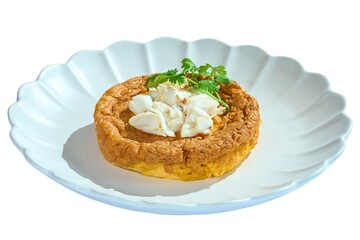 Gourmet Thai Crab Omelette (Khai Jiao Poo) Topped with Fresh Lump Crab Meat