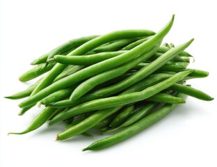 Fototapeta premium Fresh Green String Beans Piled Together on for Healthy Cooking