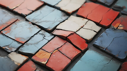 colorful wooden block wall background