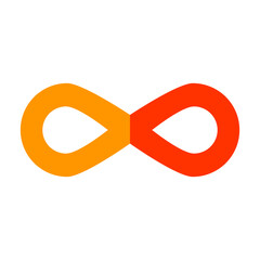 Infinity symbol on white background.