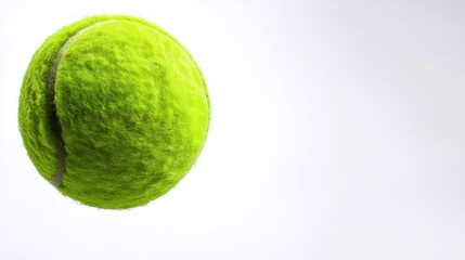 Green tennis ball mid-air energetic and optimistic for tournament coverage