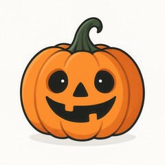 Fototapeta premium Smiling Jack-o'-Lantern Cartoon Pumpkin for Halloween