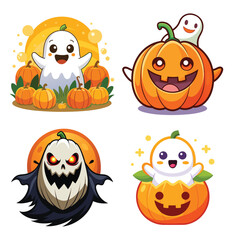 Halloween costume icons set – flat, spooky and festive designs for your projects