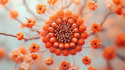 Captivating Close-Up View of Vibrant Orange Floral Arrangement