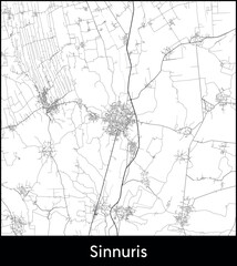 Obraz premium Sinnuris city map, Egypt - Topographic vector map poster