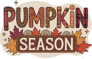 Pumpkin Season T-Shirt Design | Fall Autumn Halloween Pumpkin Typography Graphic