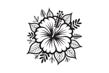 hibiscus flower illustration vector