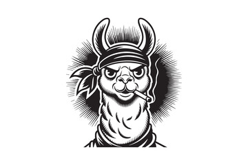 bandana llama illustration vector