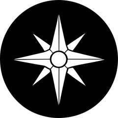 Compass Silhouette Vector Navigation Direction Travel Icon
