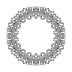 Ornamental round frame. Mandala. Limited edition, the motif and style will be diffrent in each picture. The center of the circle is left empty that could be used for text, image, or another element.