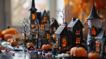 a scene of a town halloween spirit