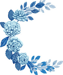 Winter Flower descent moon watercolor