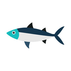 Simple flat color sardine fish icon graphic design template realistic style isolated object
