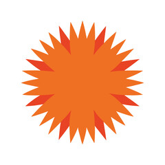 Simple flat color orange sea urchin graphic design element isolated shape marine life spiky creature