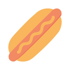 A Minimalist Geometric Hotdog With Flat Pastel Colors