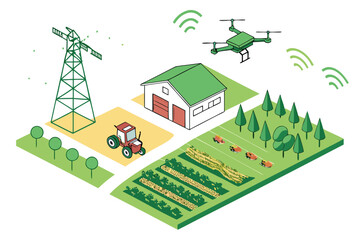 vector illustration of an industrial building