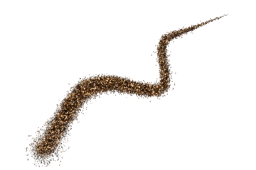 Abstract Brown Glitter Swirl on Black Background