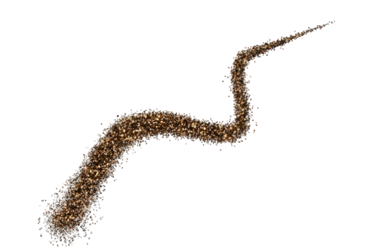 Abstract Brown Glitter Swirl on Black Background