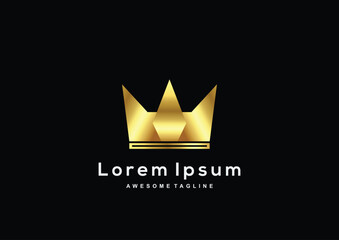Obraz premium Luxury Crown gold color logo template