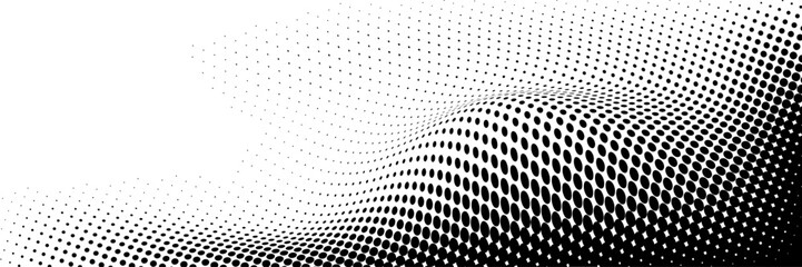 Halftone gradient. Dotted gradient, smooth dots spraying and halftones dot background seamless horizontal geometric pattern vector template set eps 10