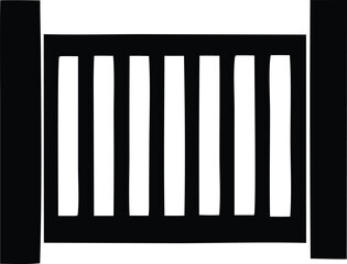 Monochromatic abstract geometric pattern featuring bold vertical stripes and stark black framing for modern graphic design and visual interest