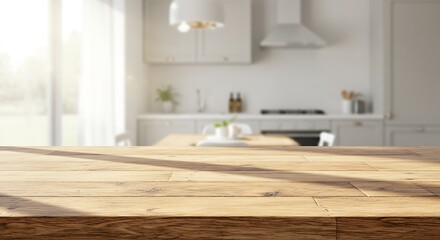 Modern kitchen table top view