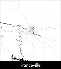 Franceville city map, Gabon - Topographic vector map poster