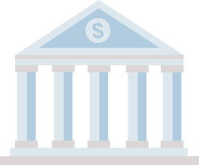 Bank Icon with Dollar Sign, Financial Building Illustration, Money Saving and Investment Graphic, Business and Economy Symbol PNG