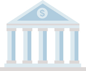 Bank Icon with Dollar Sign Vector, Financial Building Illustration, Money Saving and Investment Graphic, Business and Economy Symbol EPS