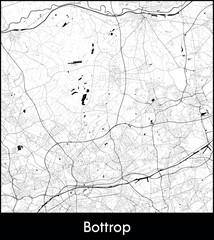Bottrop city map, Germany - Topographic vector map poster