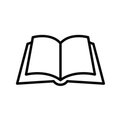 Fototapeta premium Open book icon illustration in minimalistic design