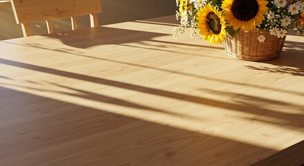 Sunlight on light beige table