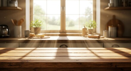 Sunny kitchen countertop