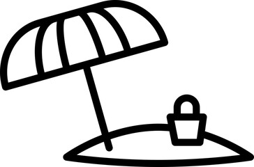 Beach Umbrella Icon Element