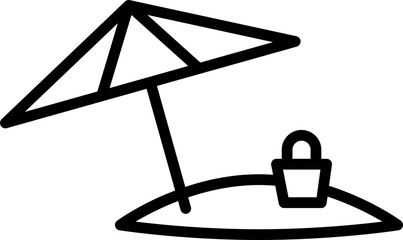 Beach Umbrella Icon Element