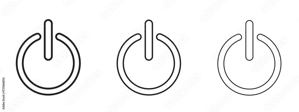 Wall mural power button icon for web. simple element illustration with editable strokes