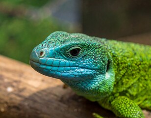 Naklejka premium Close-up of vibrant lizard