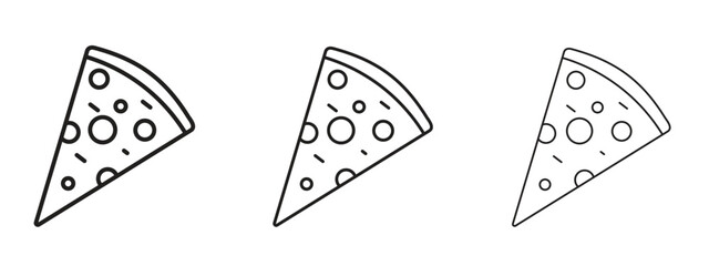 Pizza slice icon for web. simple element illustration with editable strokes