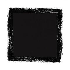 Black square frame with textured brushstrokes