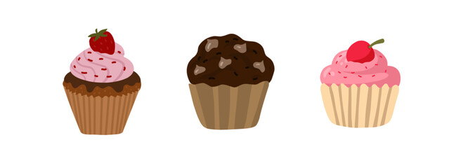 Muffin Cupcake Icon Set