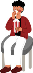 Obraz premium people eating popcorn while sitting 